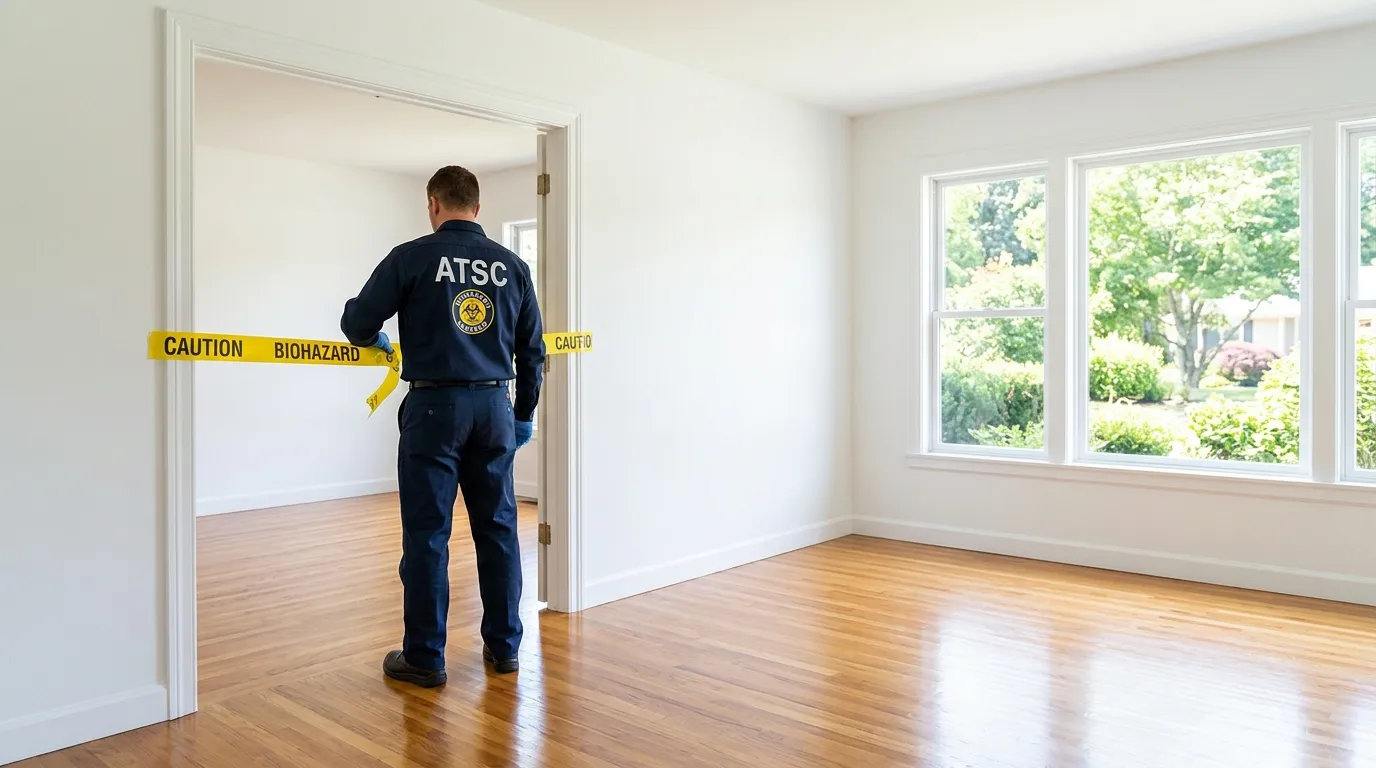 Certified biohazard cleanup crew performing Decomposition Cleanup in Morris